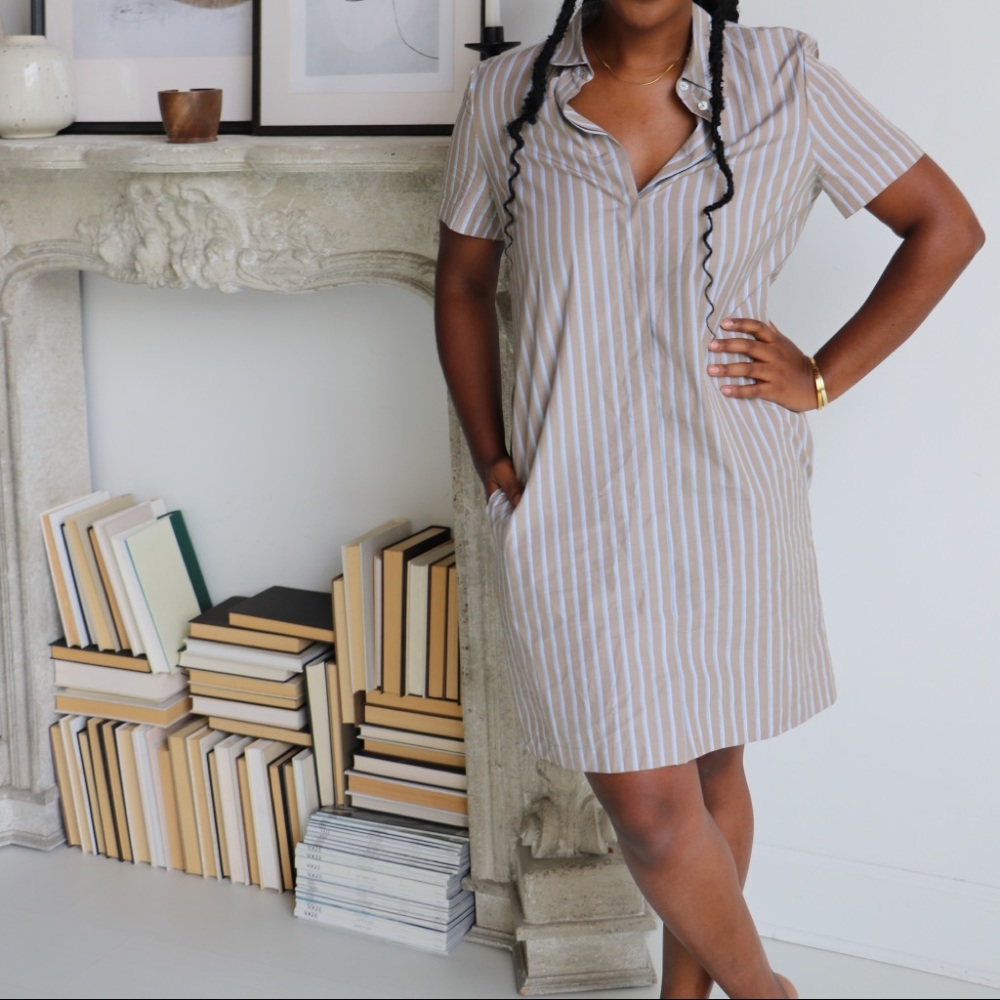 Theory button down shirt dress